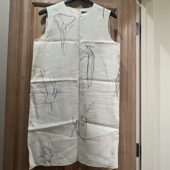 NWOT Theory Linen Nature Print Shift Dress - Picture 1 of 5